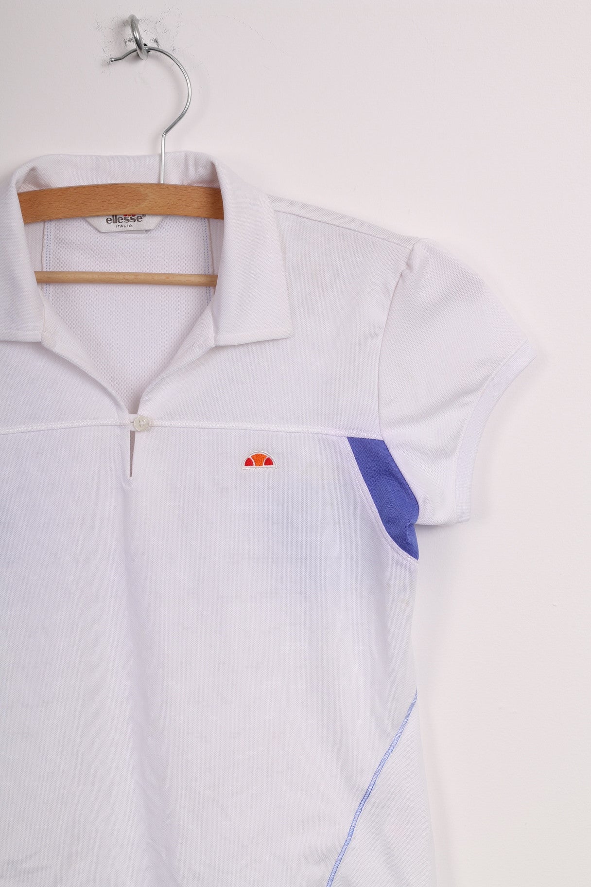 Ellesse Italia Grils L 12-14Yrs Polo Shirt White Sport Short Sleeve