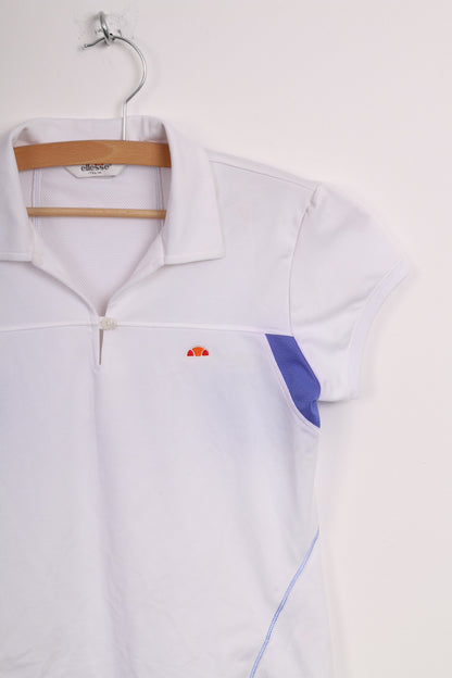 Ellesse Italia Grils L 12-14Yrs Polo Shirt White Sport Short Sleeve