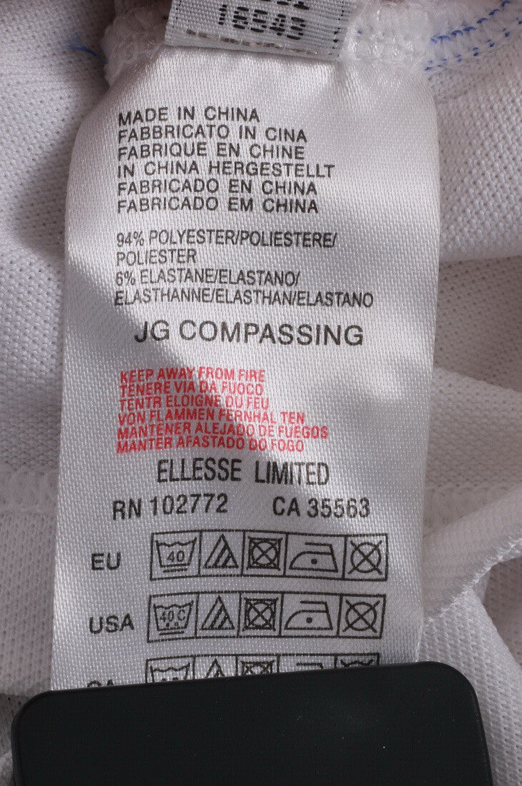 Ellesse Italia Grils L 12-14Yrs Polo Shirt White Sport Short Sleeve