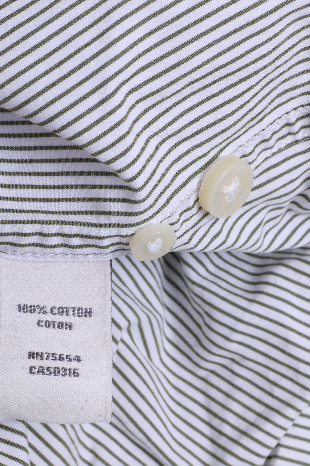 Abercrombie & Fitch Mens L Casual Shirt White Cotton Striped Muscle - RetrospectClothes