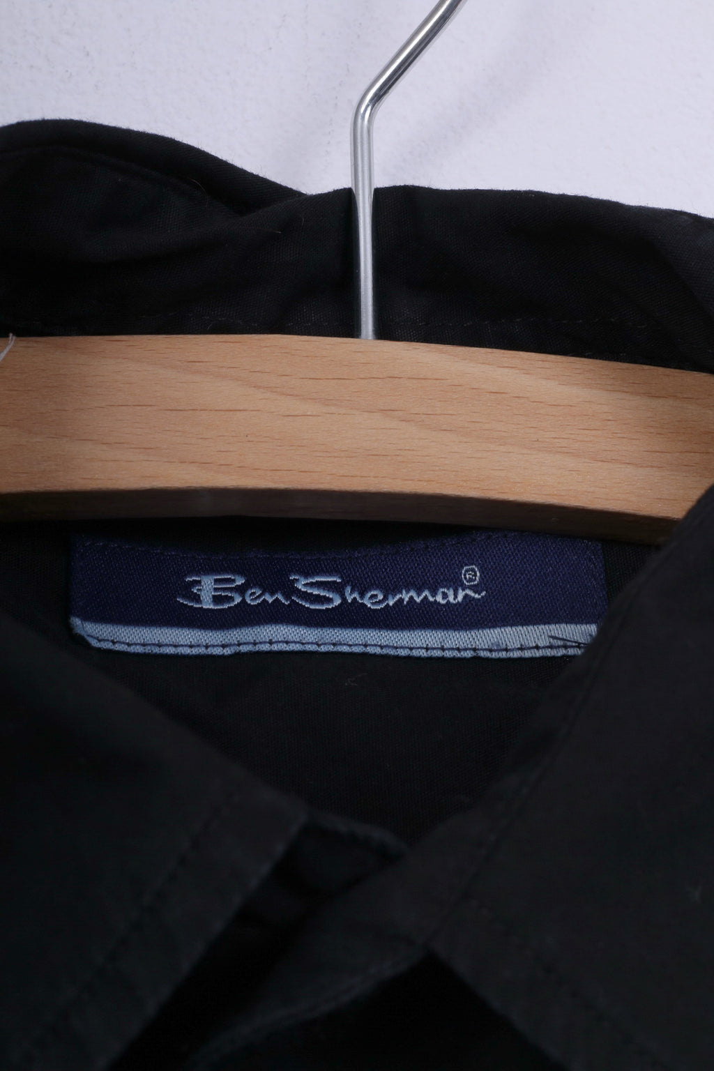 Camicia casual da ragazzo Ben Sherman M 14 anni Top a maniche lunghe in cotone nero 