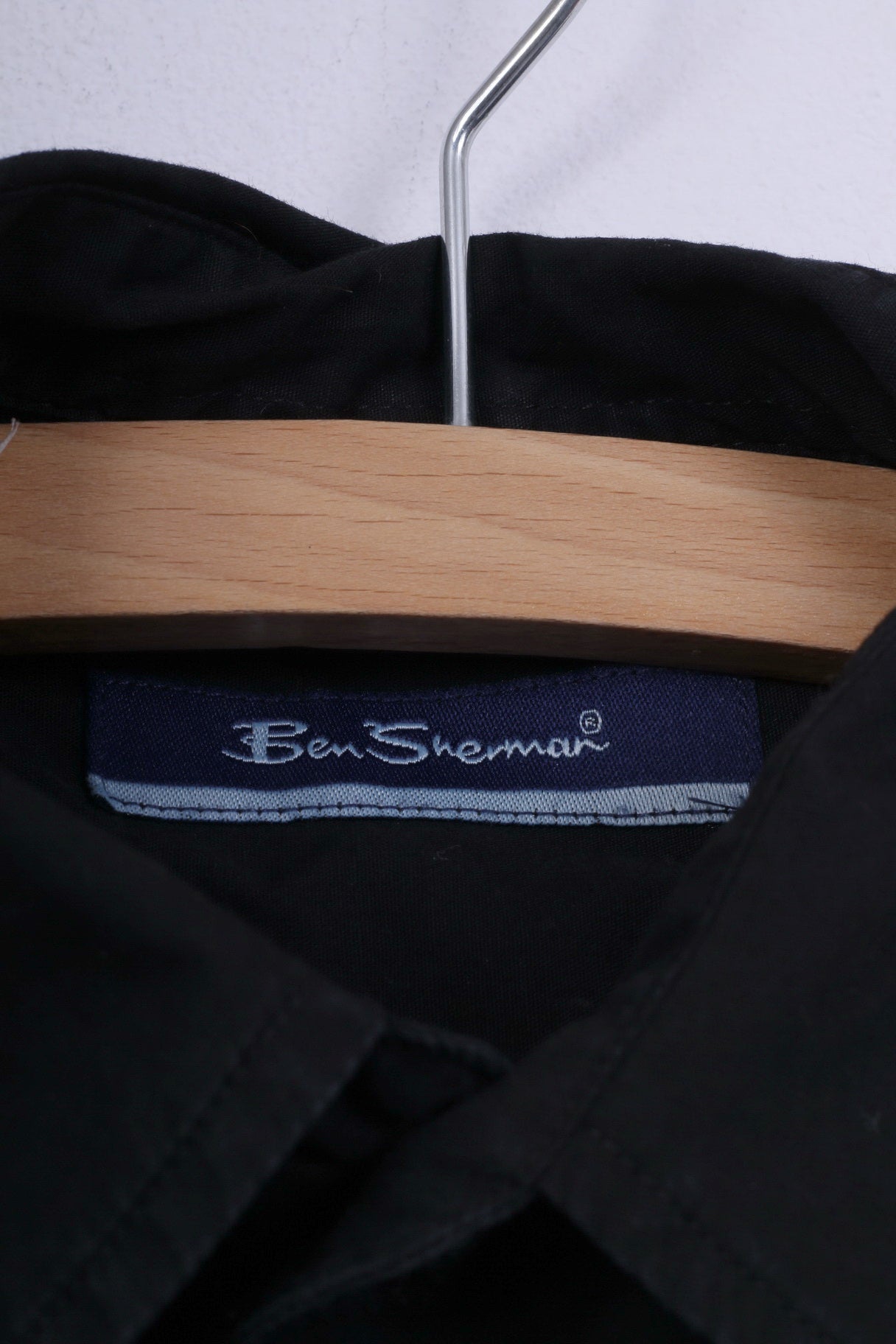 Camicia casual da ragazzo Ben Sherman M 14 anni Top a maniche lunghe in cotone nero 