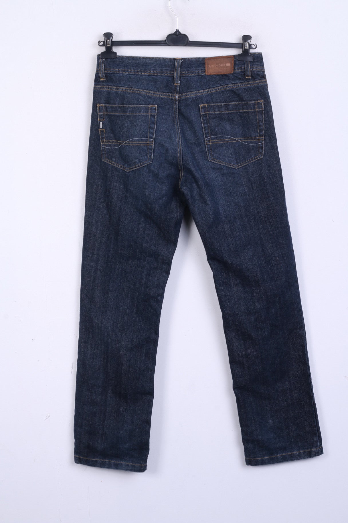 BOSTON CREW Mens W32 L31 Jeans ANA Pants Trousers Navy Cotton Straight Leg Fit
