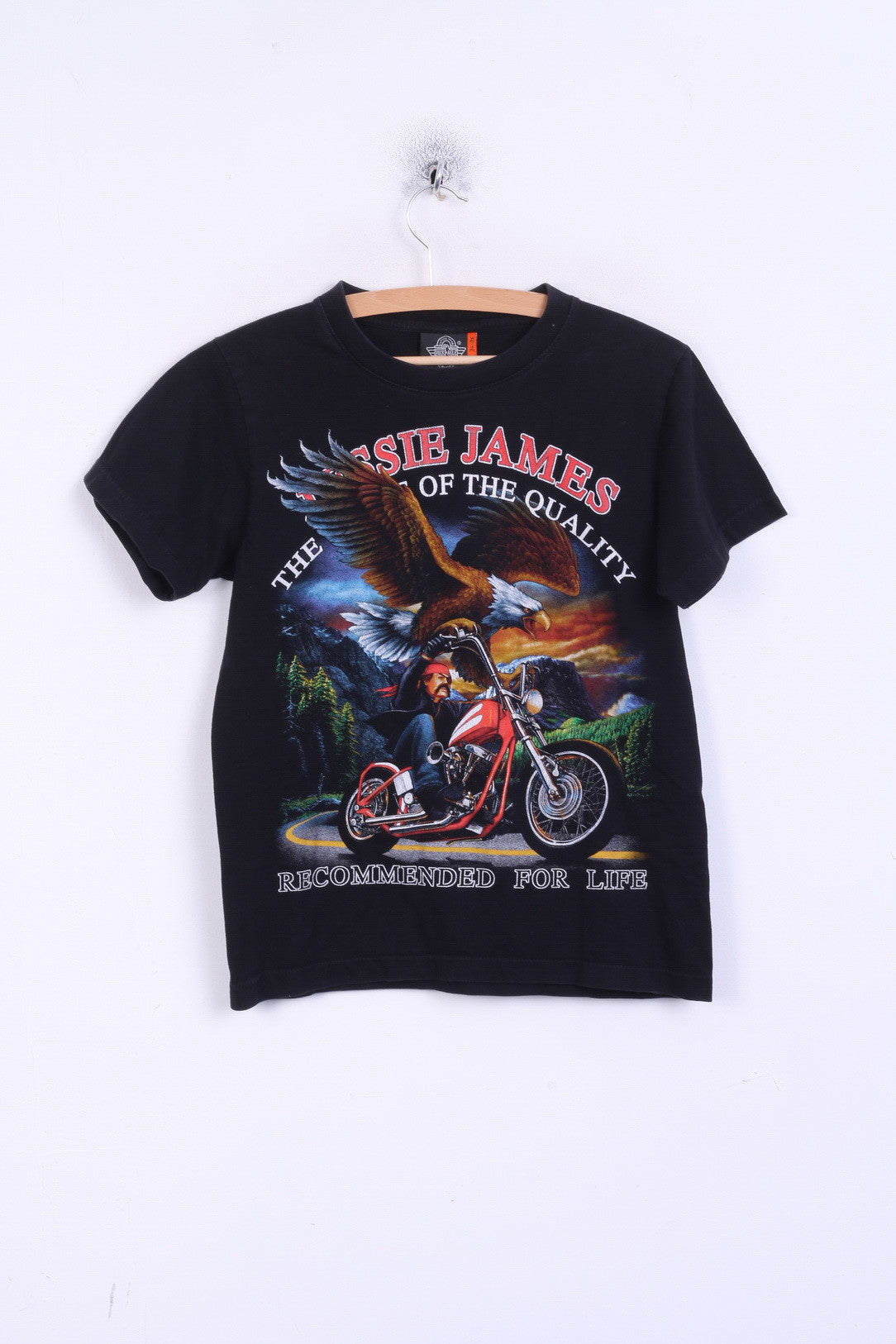 Rock Eagle Mens S T-Shirt Jessie James Black Cotton