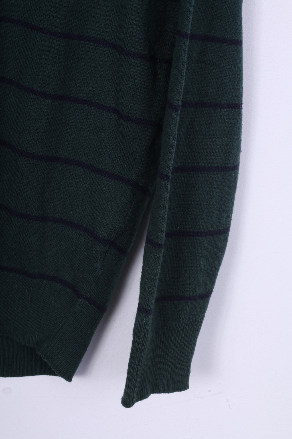 James Pringle Pull S pour Homme Vert Foncé Rayé Col en V 