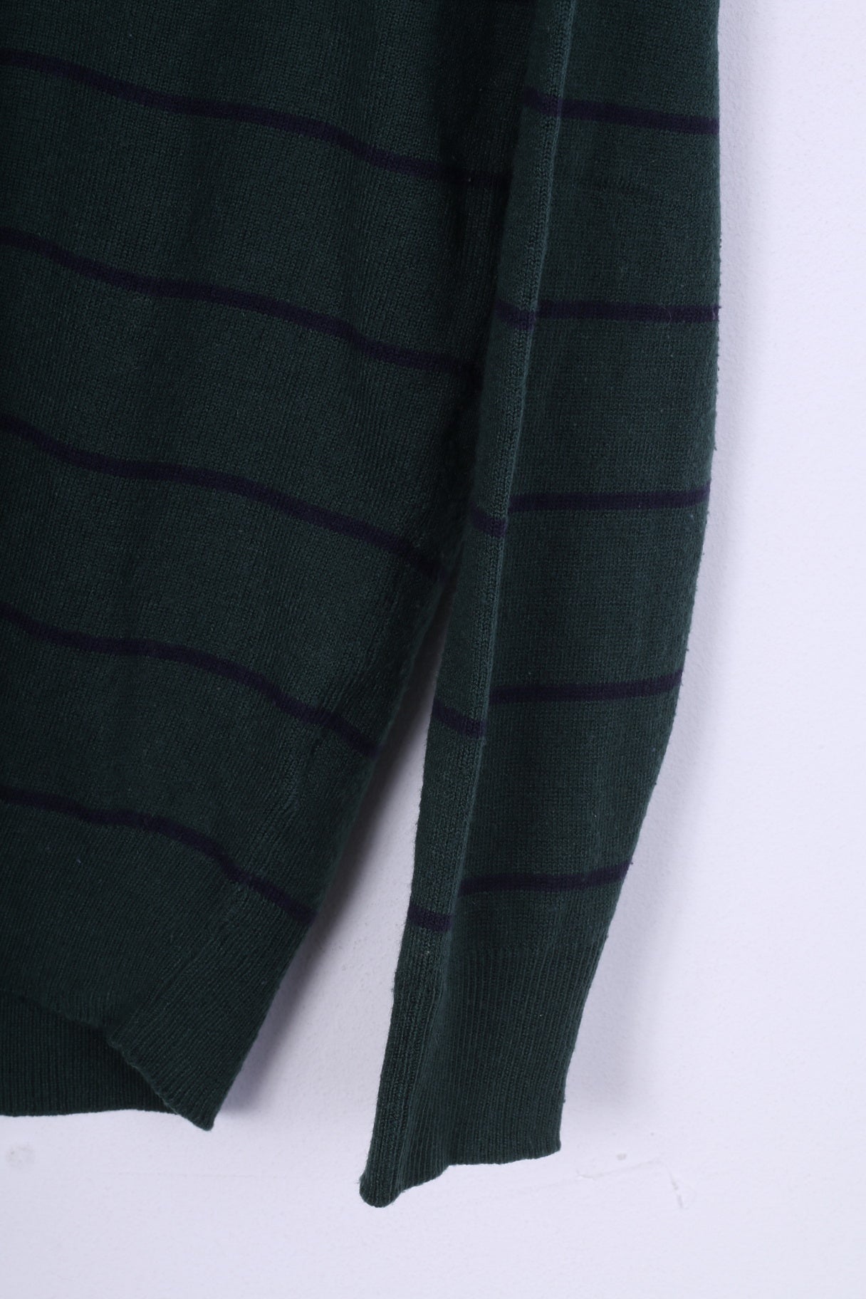 James Pringle Pull S pour Homme Vert Foncé Rayé Col en V 