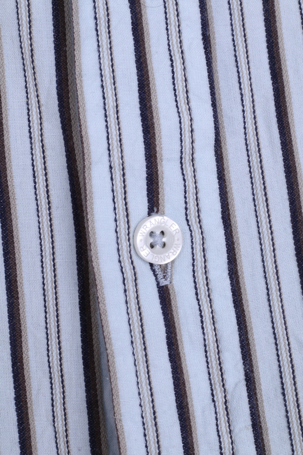 Camicia casual da uomo Wrangler M manica corta colletto standard in cotone a righe blu