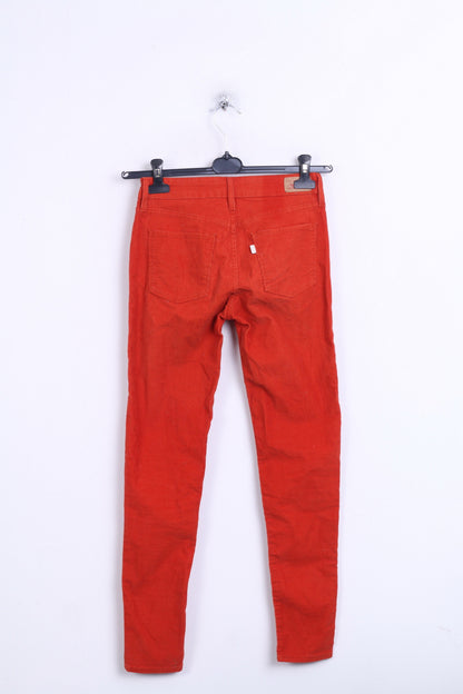 Levis Strauss&Co Womens W25 L29 Trousers Red Legging Cotton Corduroy - RetrospectClothes