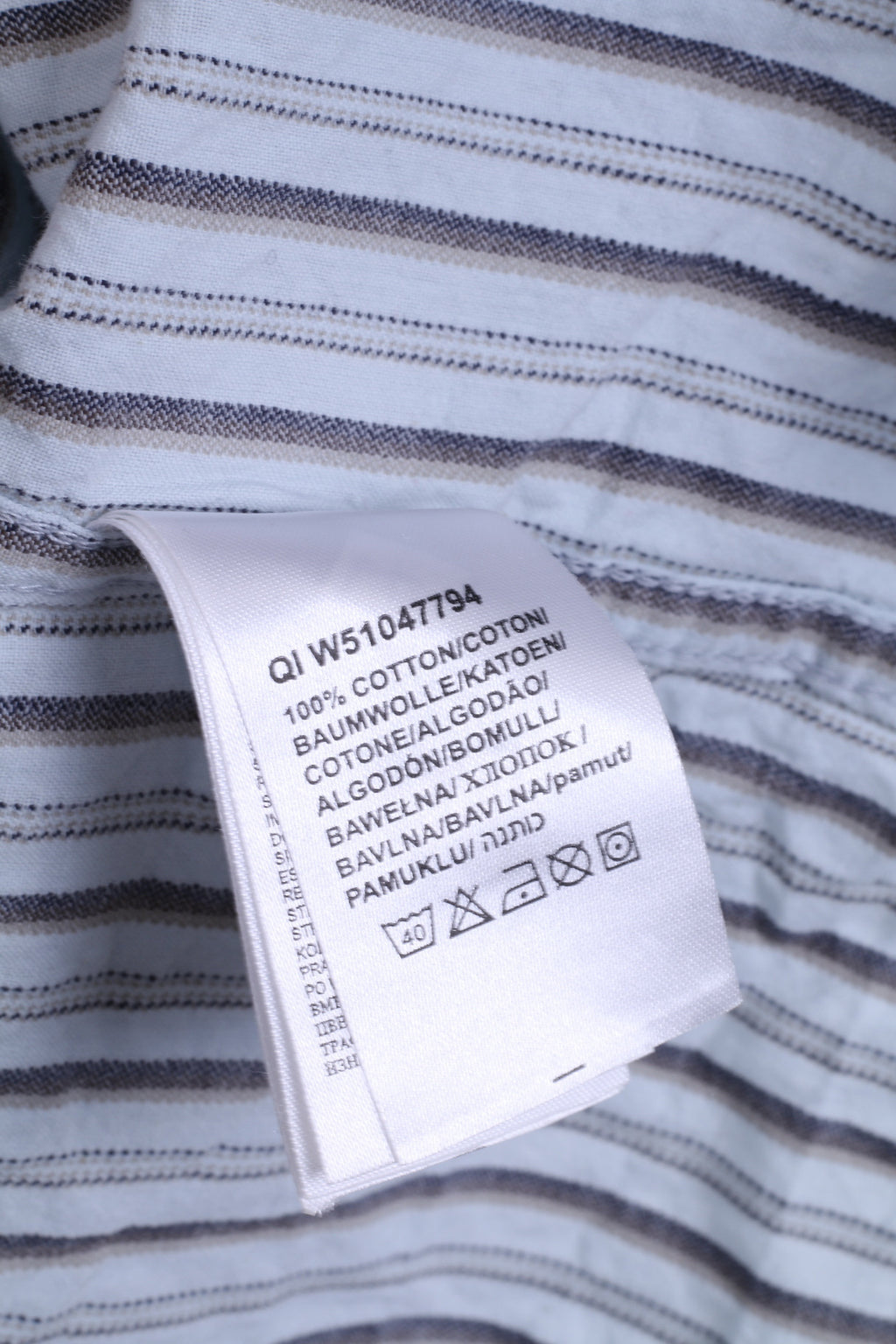 Camicia casual da uomo Wrangler M manica corta colletto standard in cotone a righe blu