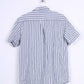 Wrangler Mens M Casual Shirt Short Sleeve Blue Striped Cotton Standard Collar