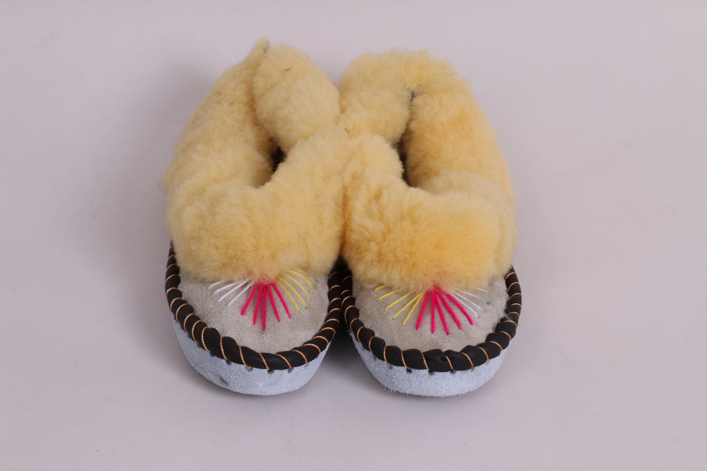 Sheepskin Womens Slippers Hand Made Natural Leather Mountains Warm Boots