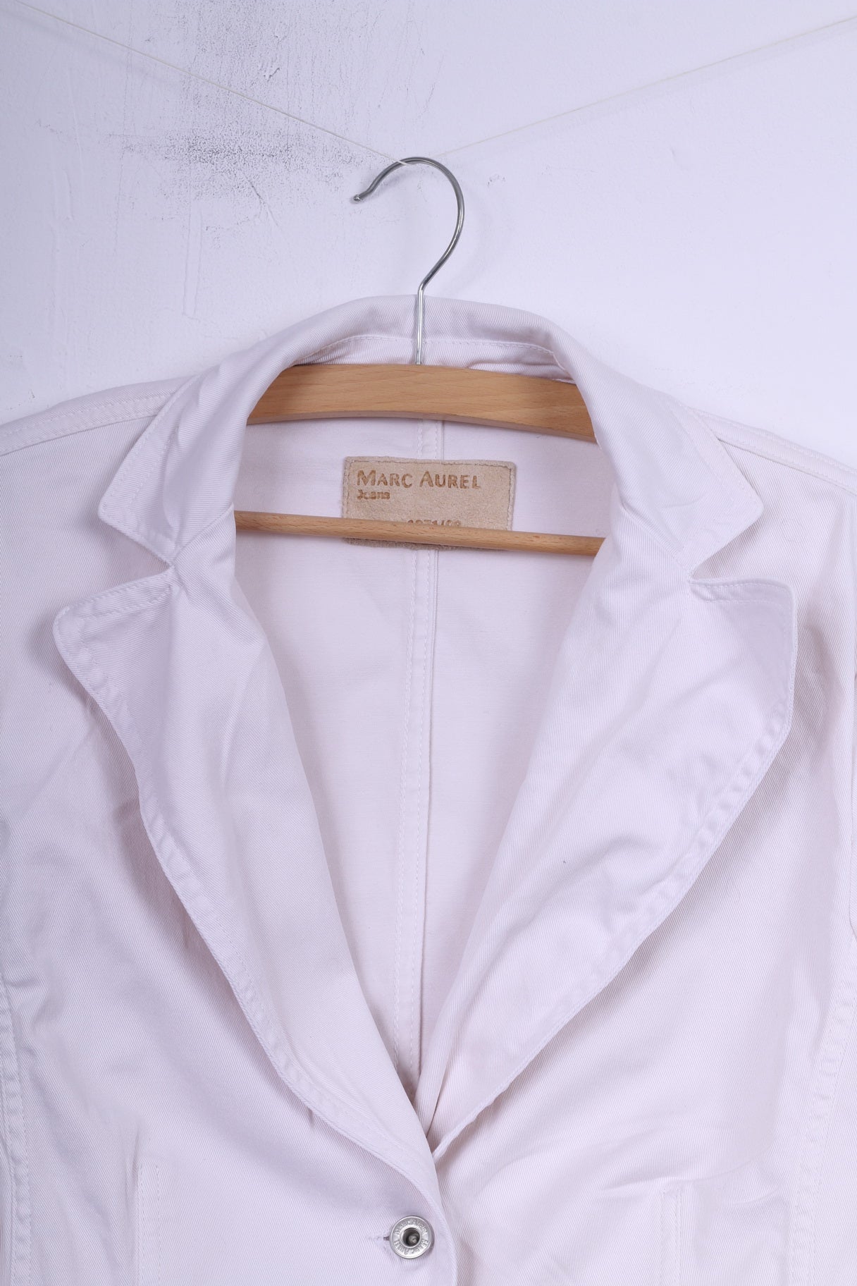 Marc Aurel Jeans Blazer blanc pour femme - Haut en coton à simple boutonnage 