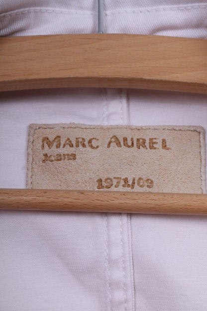 Marc Aurel Jeans Blazer blanc pour femme - Haut en coton à simple boutonnage 