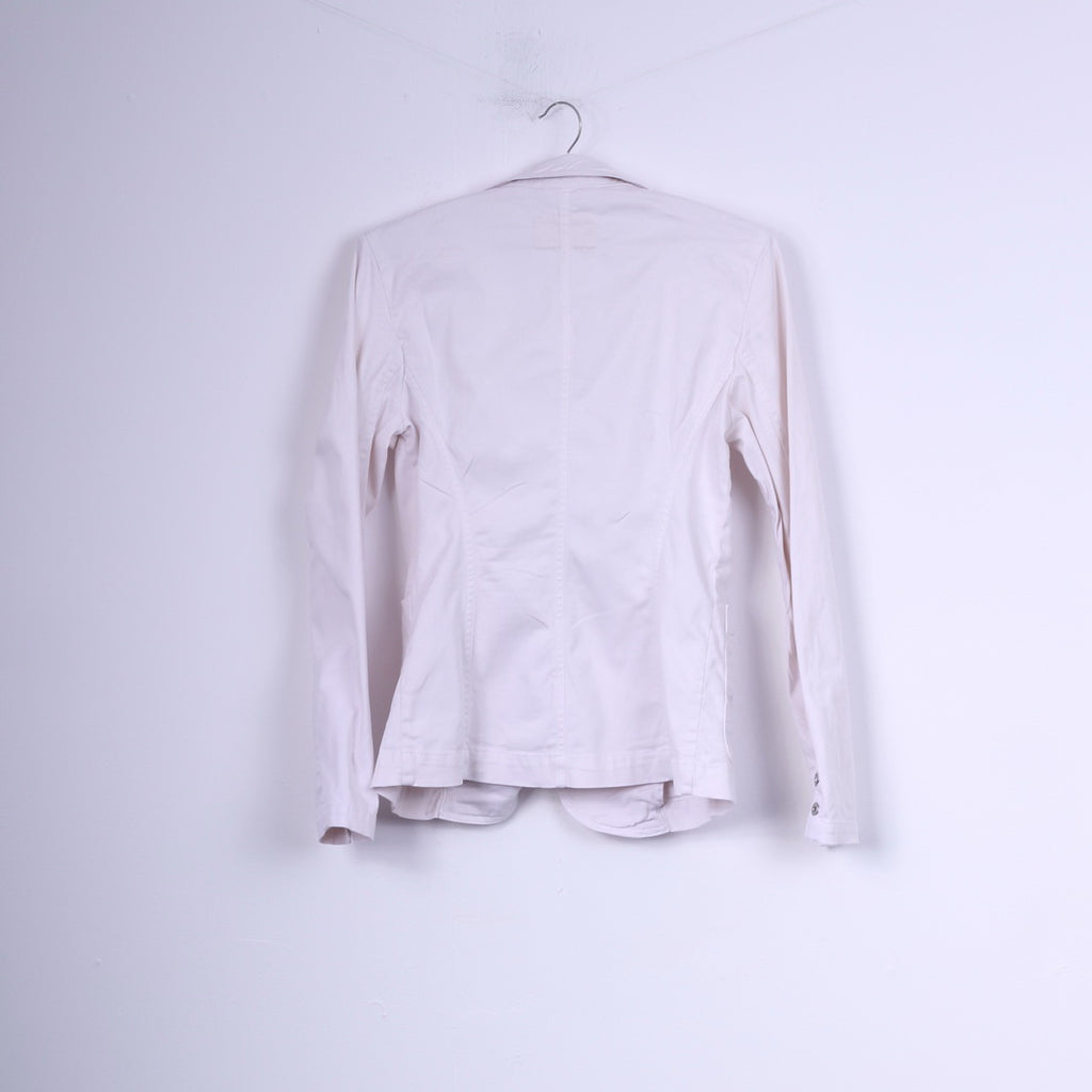 Marc Aurel Jeans Blazer da donna Giacca bianca Top in cotone monopetto 