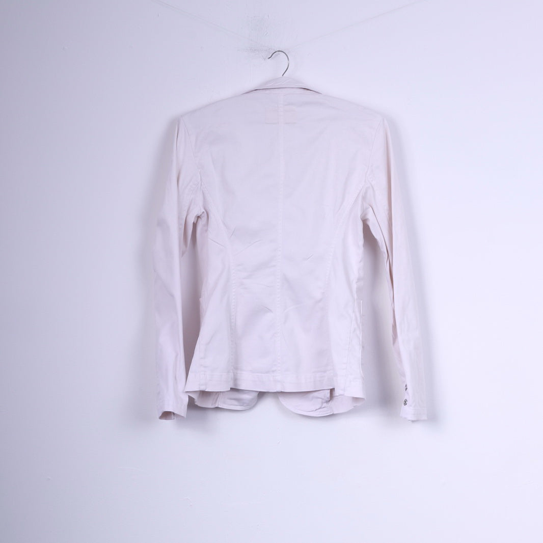 Marc Aurel Jeans Blazer da donna Giacca bianca Top in cotone monopetto 