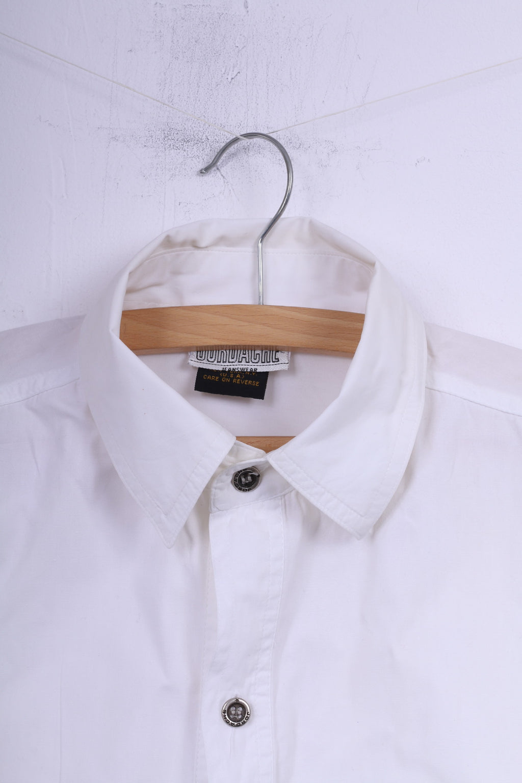 Jordache Jeanswear Mens S Casual Shirt White Short Sleeve Top Vintage