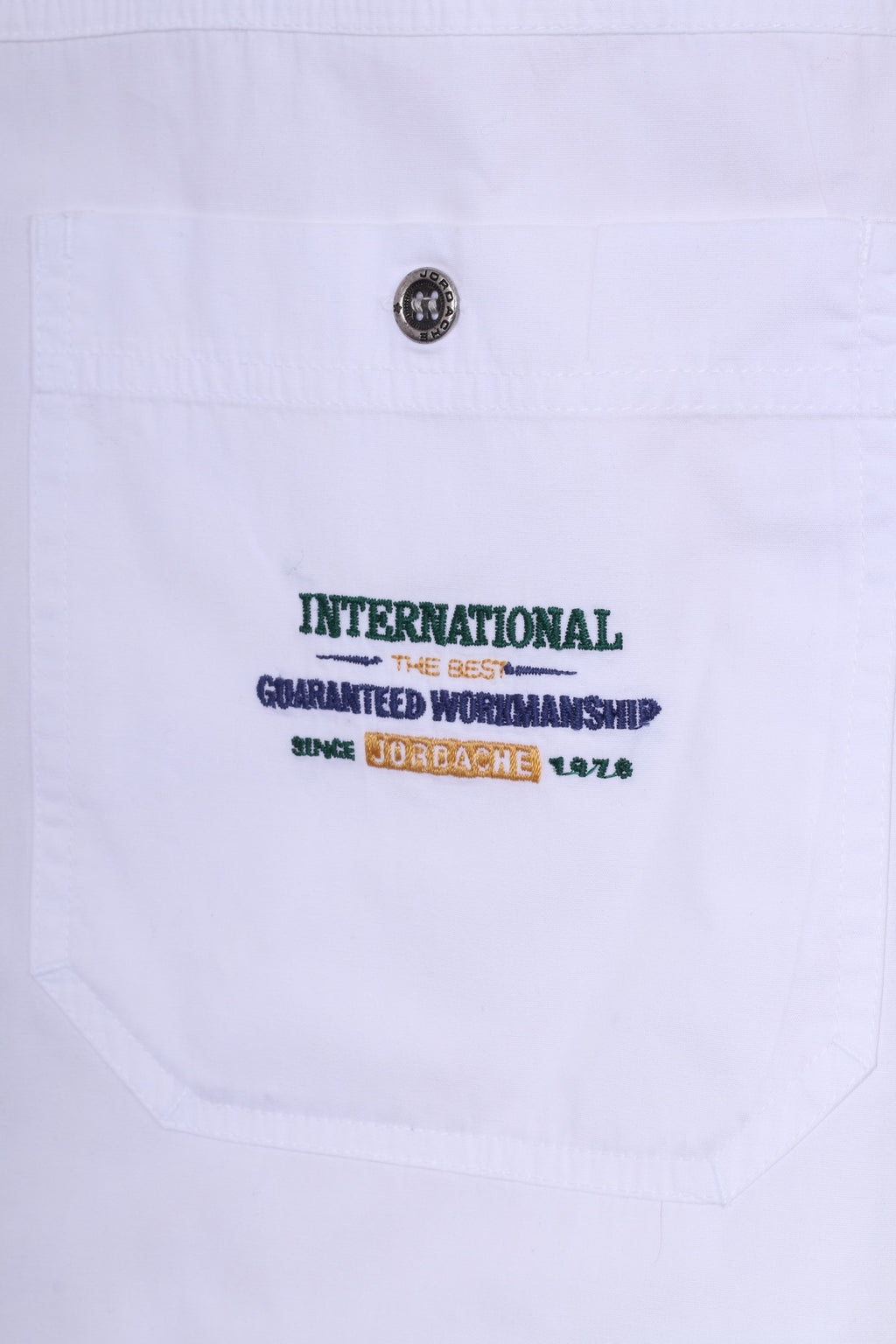 Jordache Jeanswear Mens S Casual Shirt White Short Sleeve Top Vintage