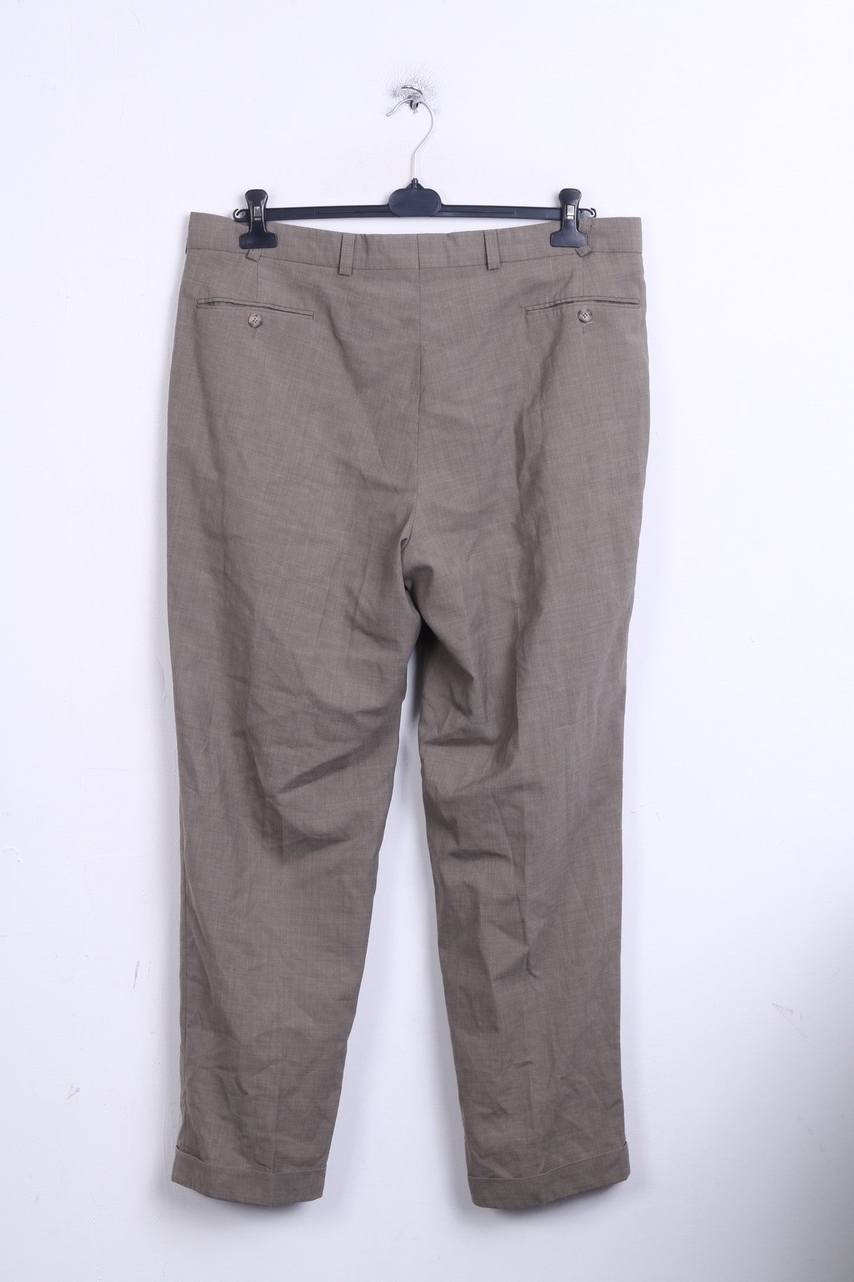 Sunde Mens XL Elegant Trousers Suit Pants Brown Wool - RetrospectClothes