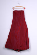 Debenhams Debut Womens 10 Dress Red Shiny Party Bandeau Netting Ball Gown