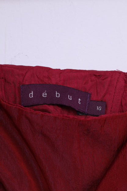 Abito da ballo a fascia con rete a fascia rosso lucido da donna di Debenhams Debut 10 