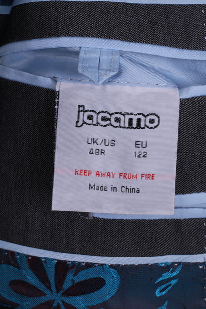 Jacamo Mens 48R 3XL Blazer Single Breasted Shoulder Pads Jacket Grey