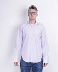 T.M. Lewin Mens 16 / 35 XL Striped Regular Fit Purple Cotton - RetrospectClothes