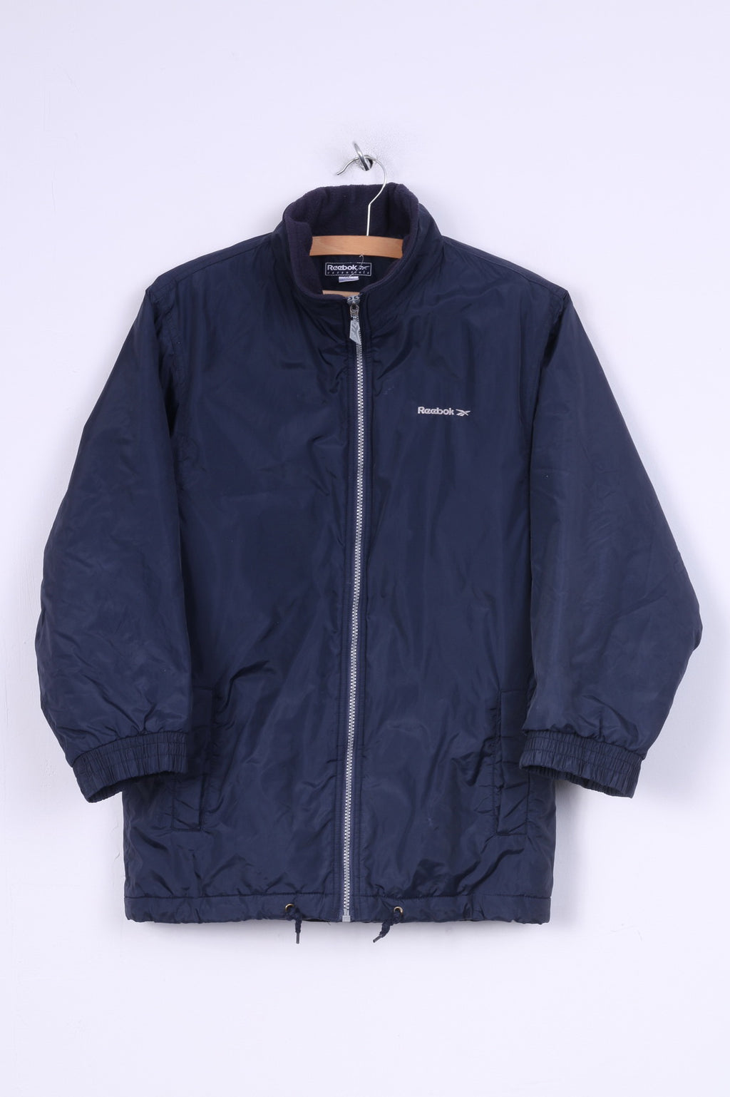 Reebok Essentials Garçons 30'' 140cm Veste Rembourrée Fermeture Éclair Complète Nylon Marine Imperméable 