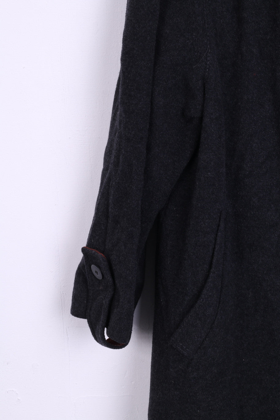 Fashion Collection International Womens 21 L Coat Wool Grey Single Breasted Vintage - RetrospectClothes
