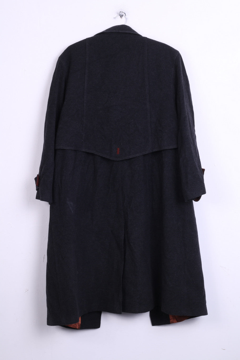 Fashion Collection International Womens 21 L Coat Wool Grey Single Breasted Vintage - RetrospectClothes