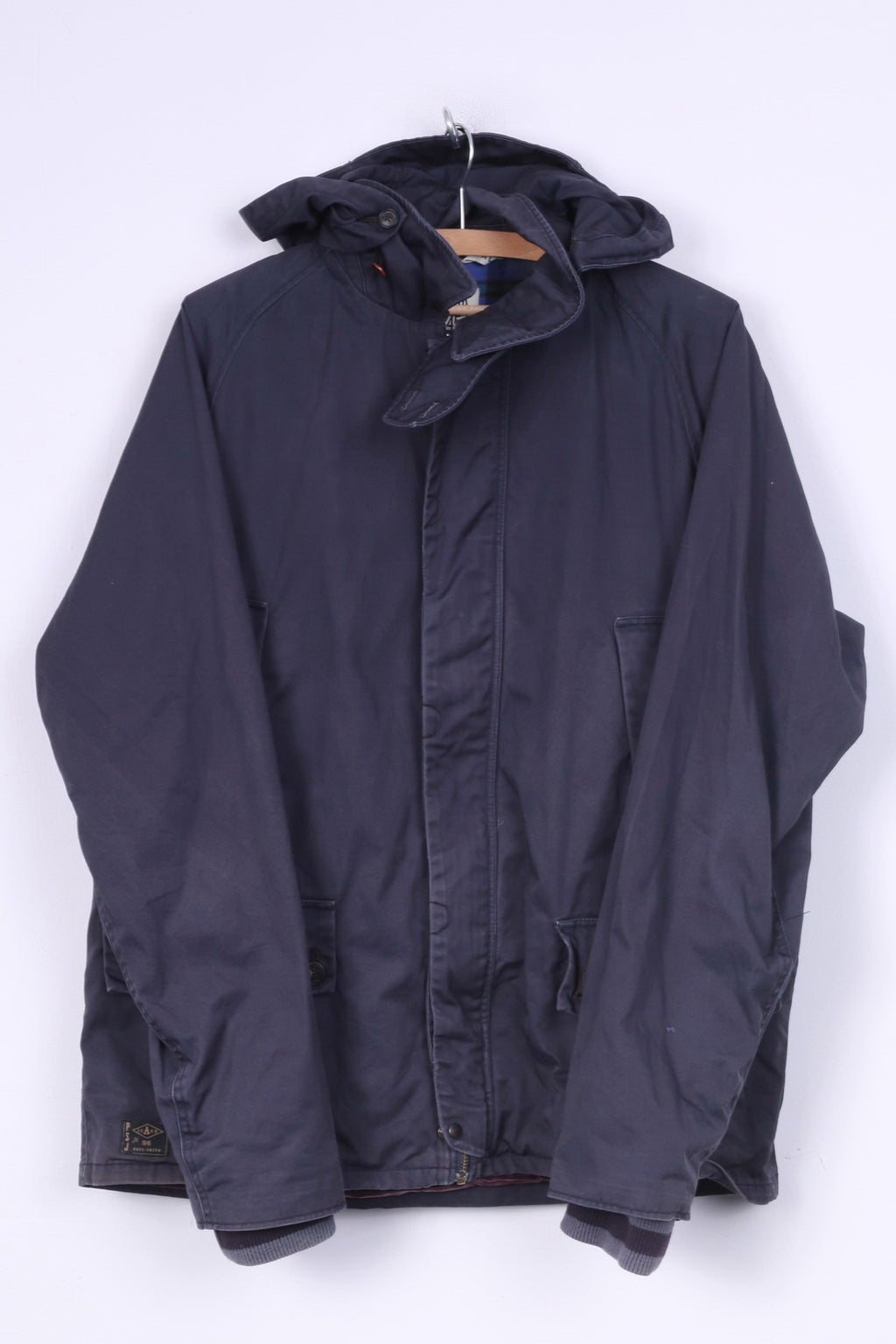 Paul Smith PSJ Veste XL pour homme avec fermeture éclair complète en coton bleu à capuche 