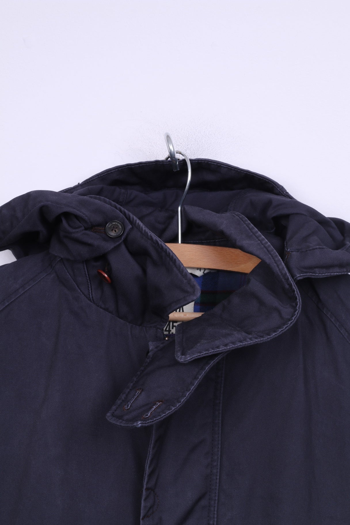 Paul Smith PSJ Veste XL pour homme avec fermeture éclair complète en coton bleu à capuche 