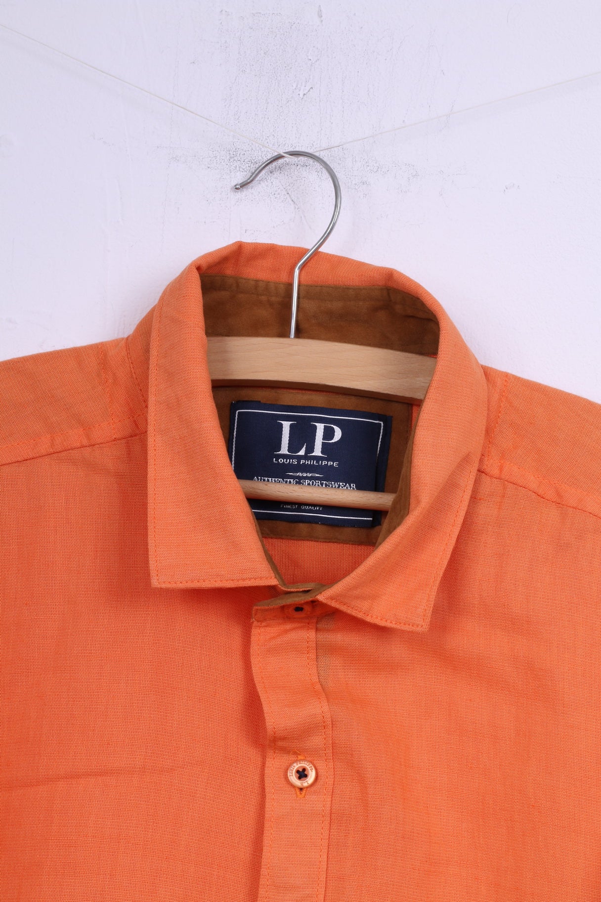 Louis Philippe Chemise décontractée XL pour homme en coton orange authentique haut de sport 