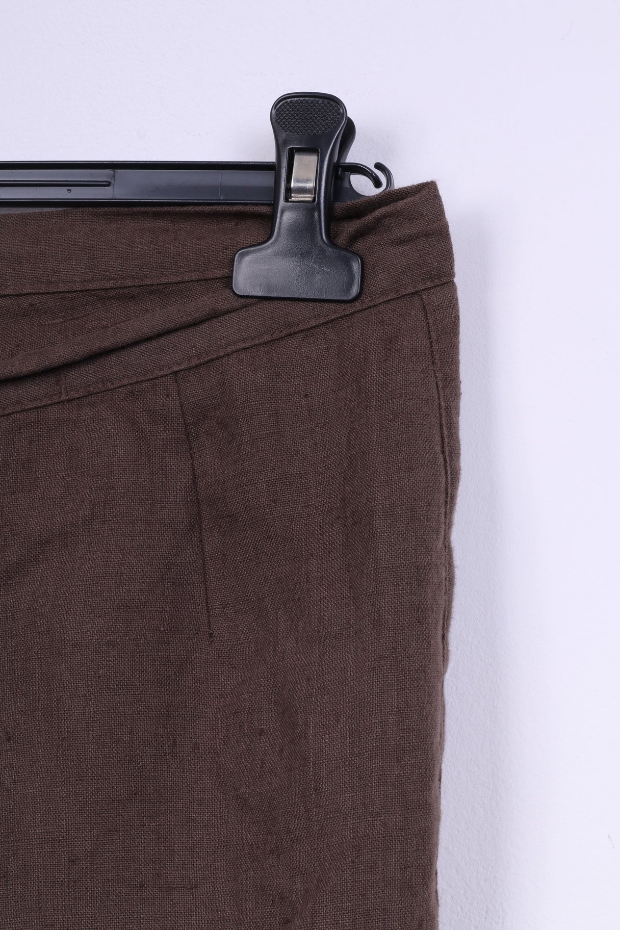 Pantaloni Ulla Popken da donna 20 Pantaloni casual a gamba larga marrone 100% lino