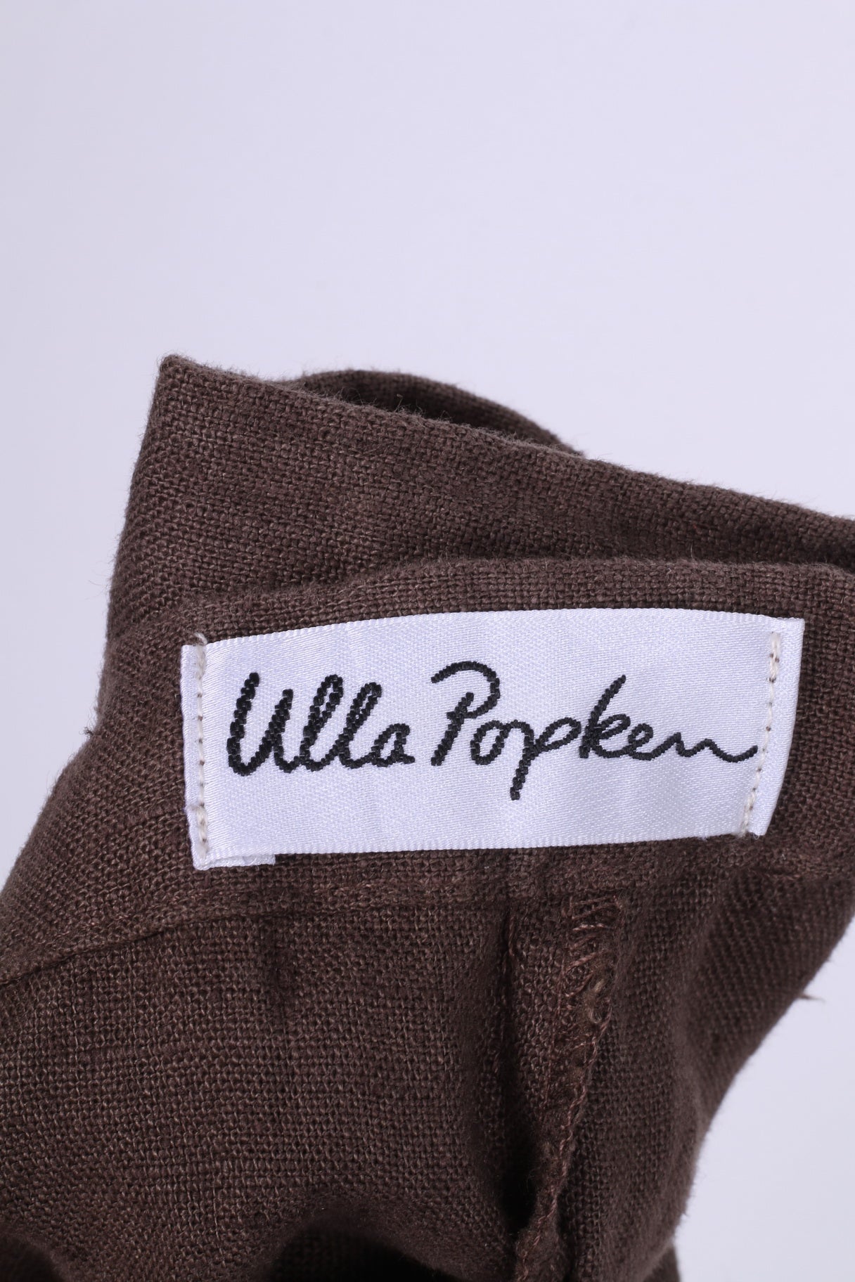 Pantaloni Ulla Popken da donna 20 Pantaloni casual a gamba larga marrone 100% lino