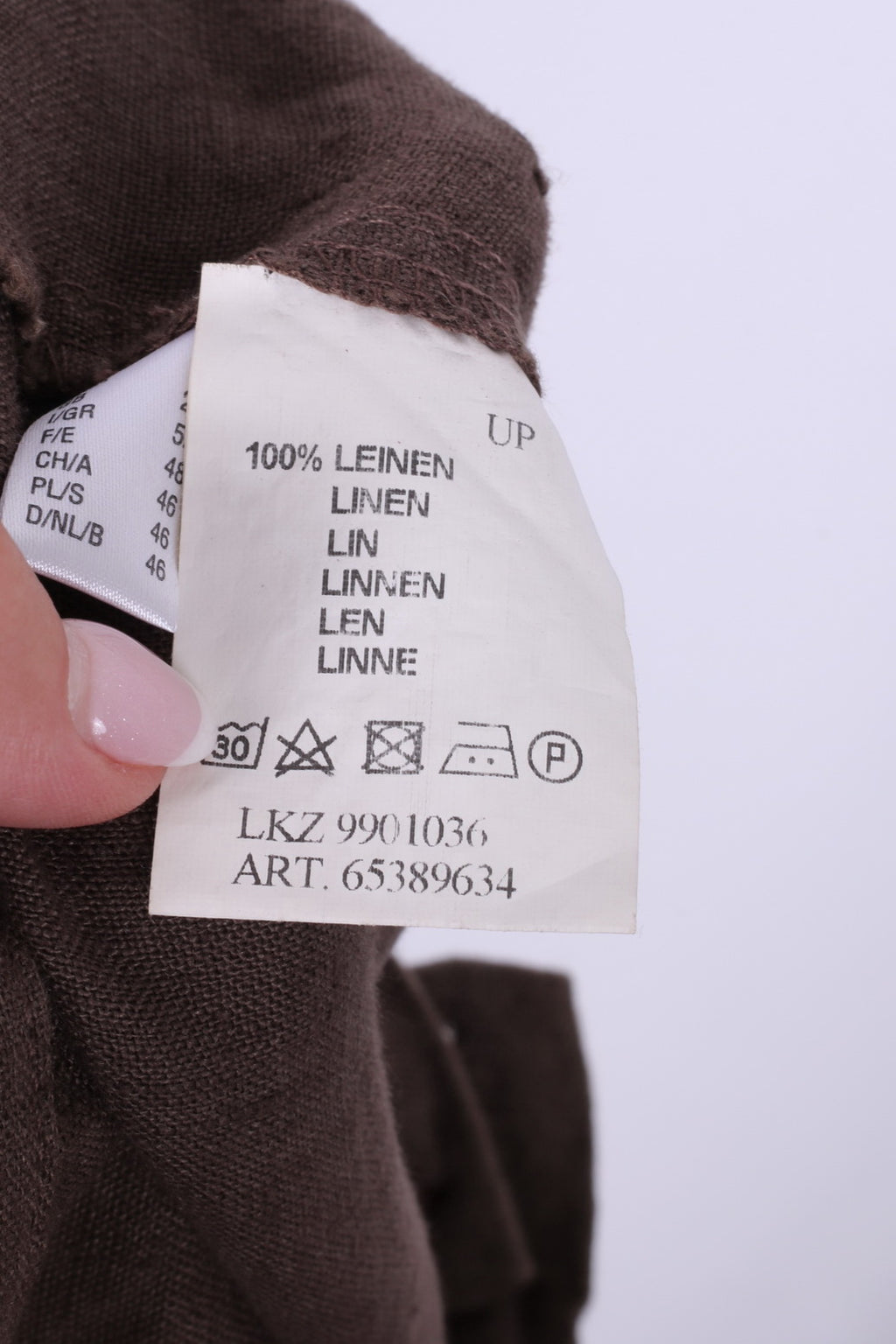 Pantaloni Ulla Popken da donna 20 Pantaloni casual a gamba larga marrone 100% lino