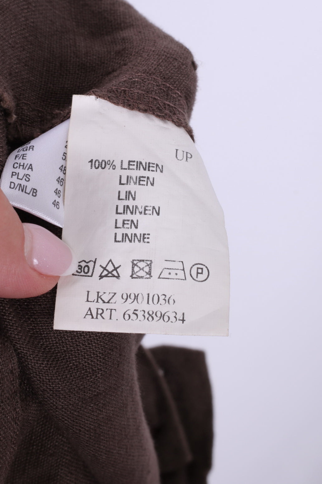 Pantaloni Ulla Popken da donna 20 Pantaloni casual a gamba larga marrone 100% lino