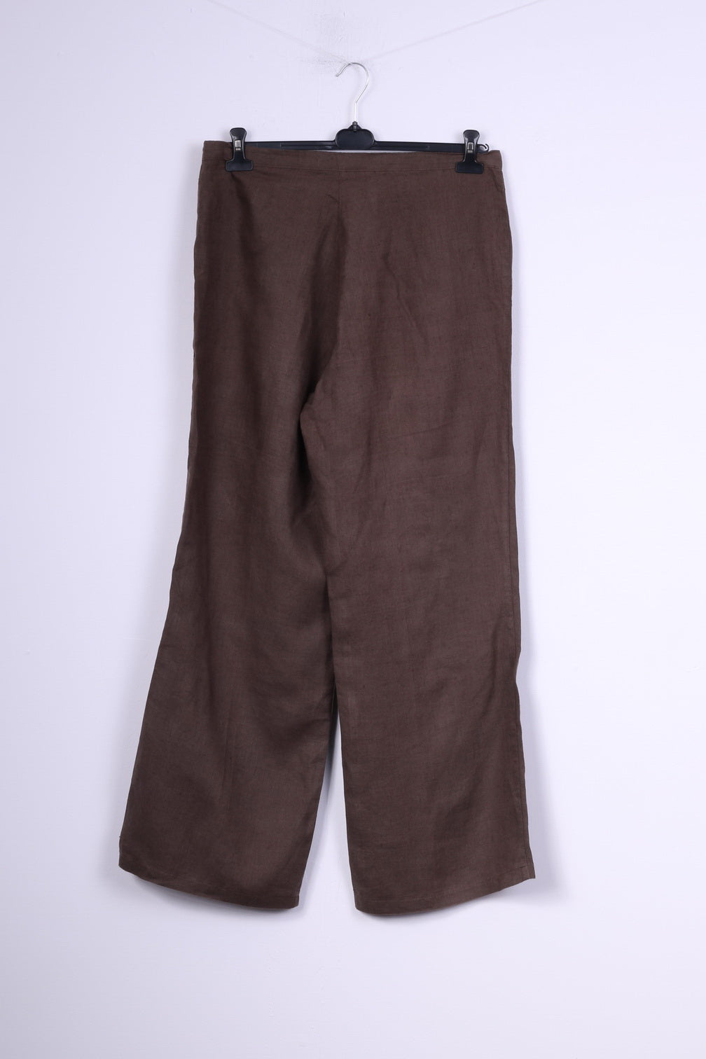 Pantaloni Ulla Popken da donna 20 Pantaloni casual a gamba larga marrone 100% lino