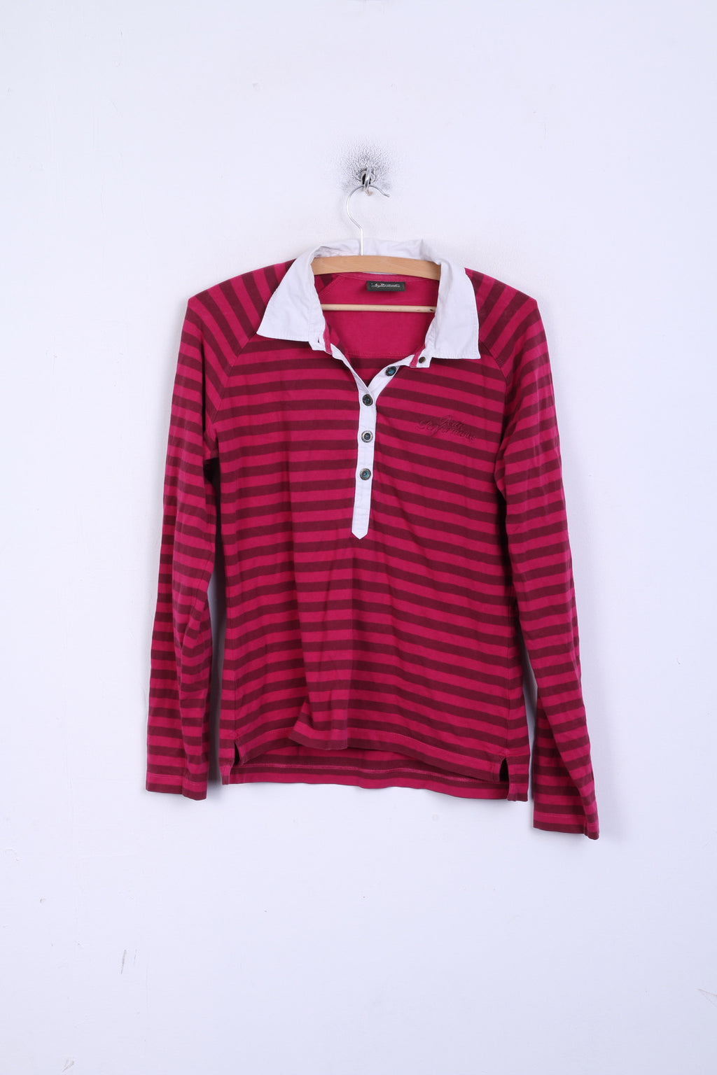 Peak Performance L Polo Femme Manches Longues Rayé Coton