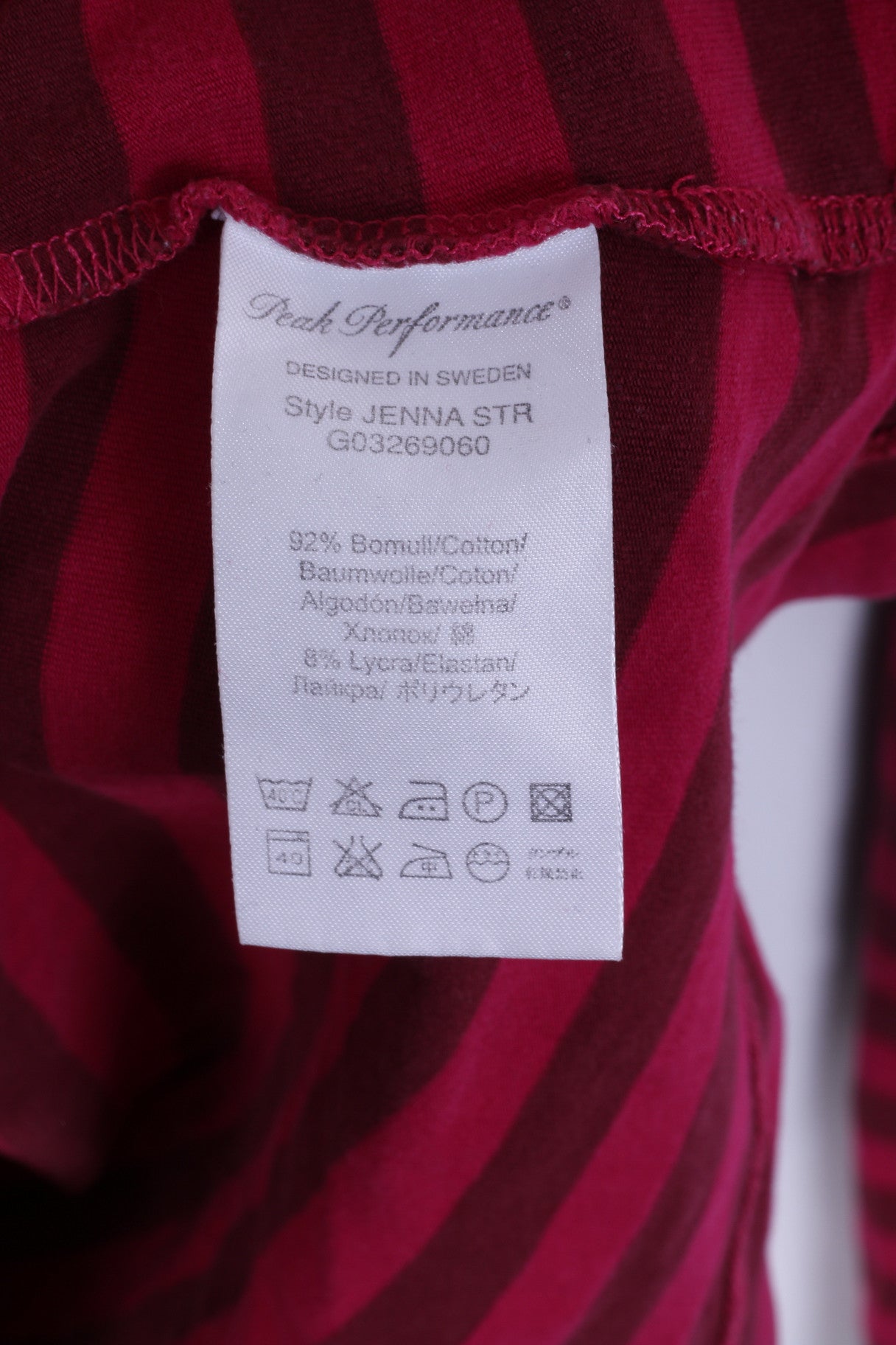 Peak Performance L Polo Femme Manches Longues Rayé Coton