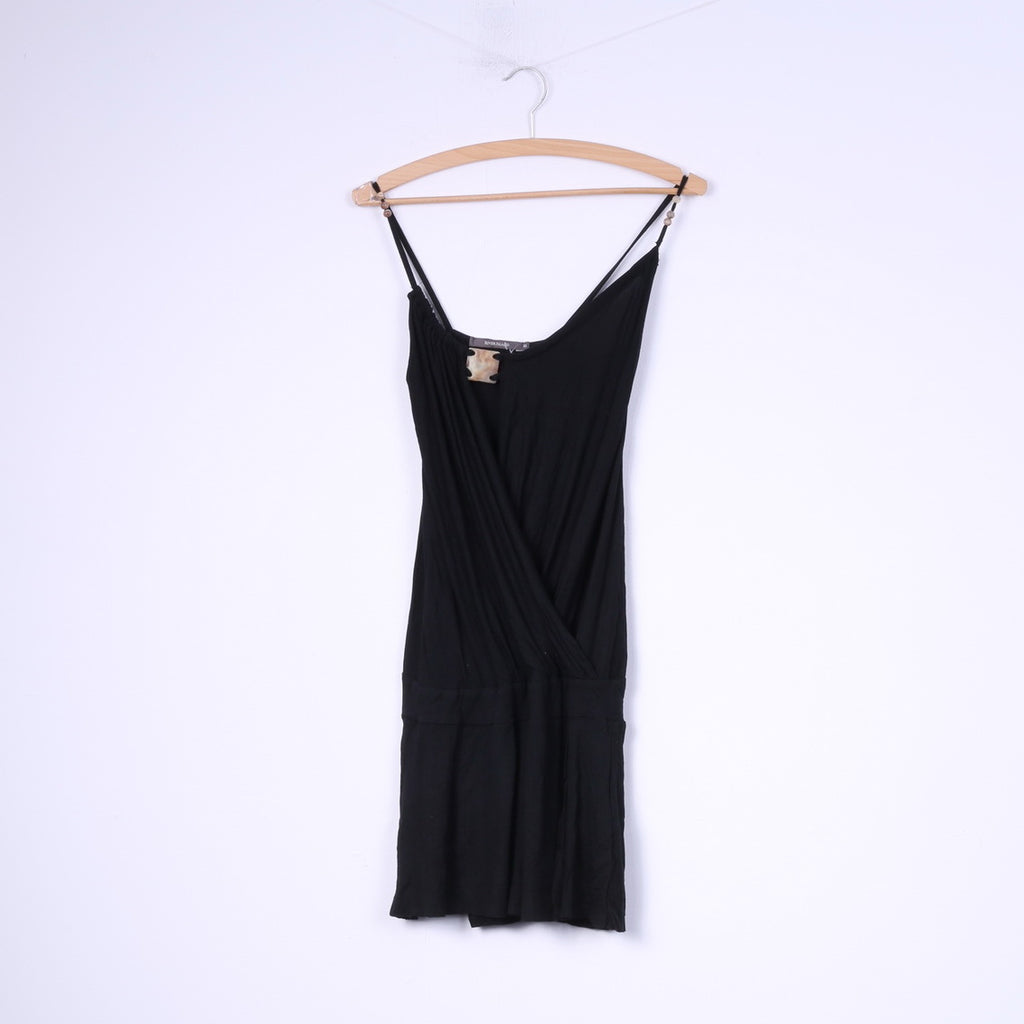 River Island Womens 10 M Tunic Black Spaghetti Straps Top