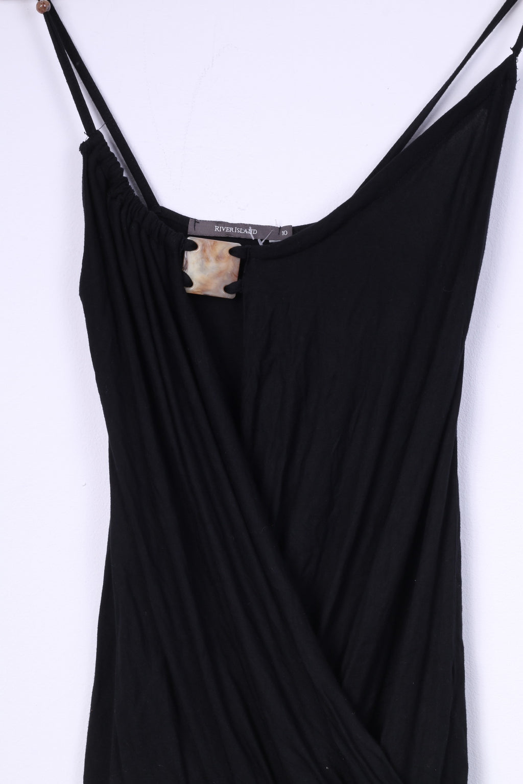 River Island Womens 10 M Tunic Black Spaghetti Straps Top
