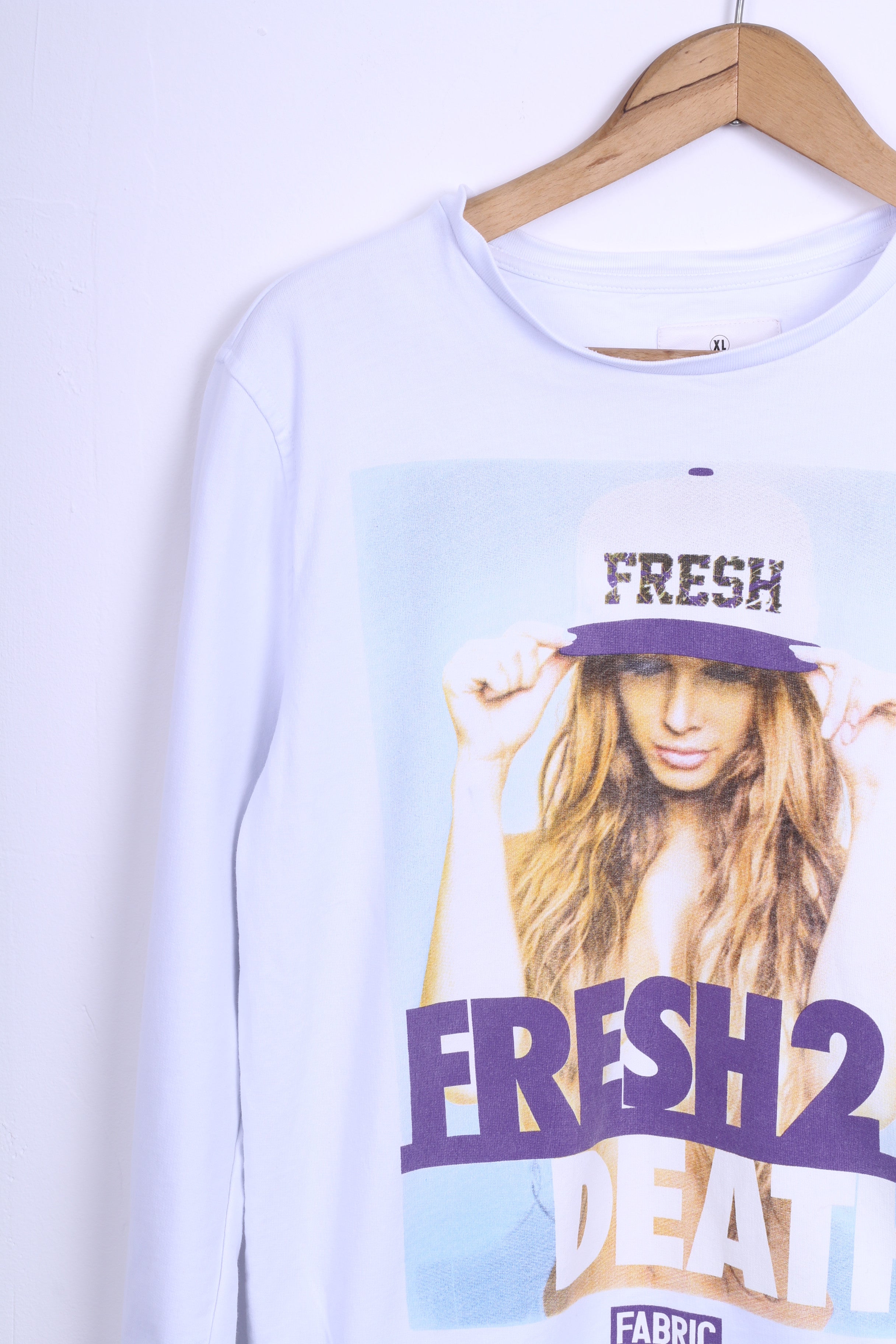 FABRIC Womens XL Sweatshirt Jumper White Fresh2 Death Cotton