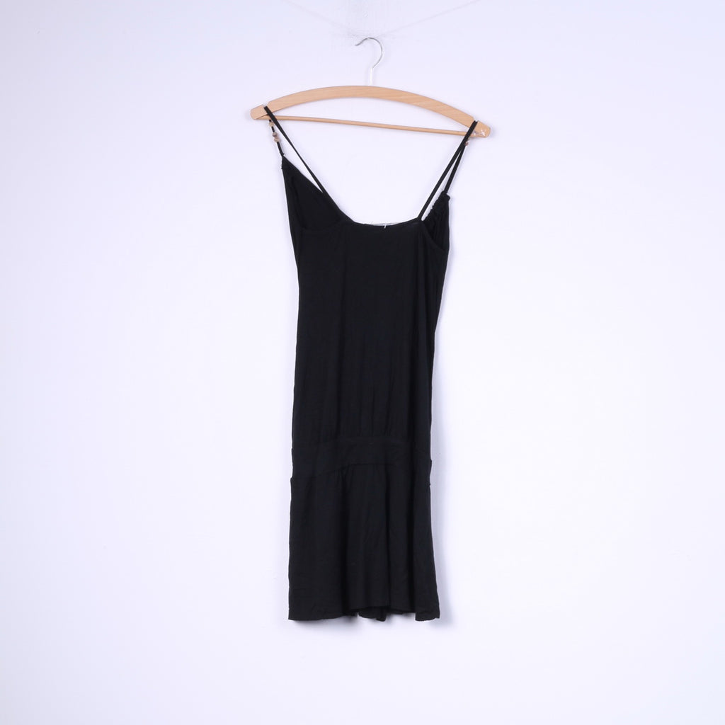 River Island Womens 10 M Tunic Black Spaghetti Straps Top