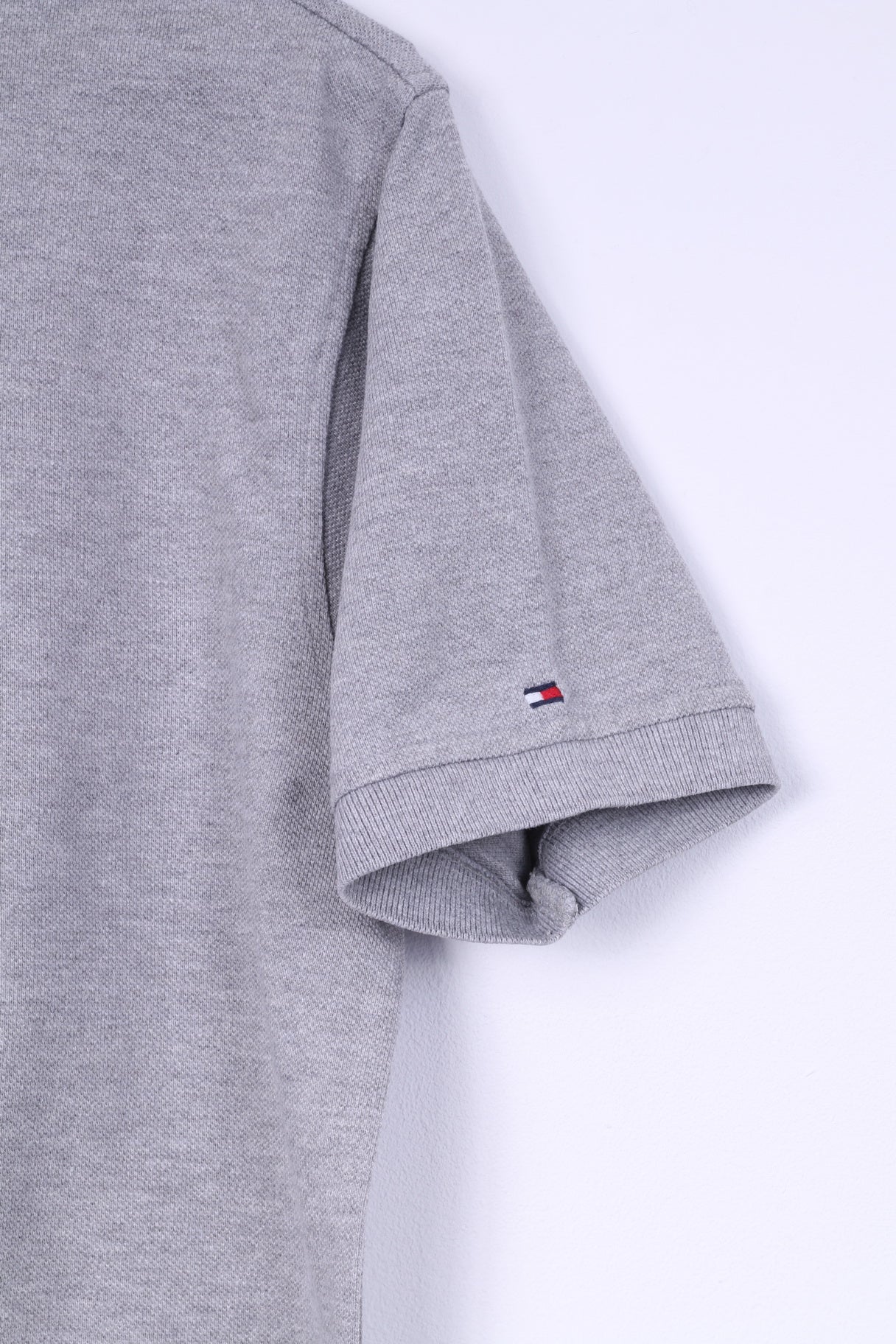 Tommy Hilfiger Polo S pour homme en coton gris avec boutons et haut détaillé 