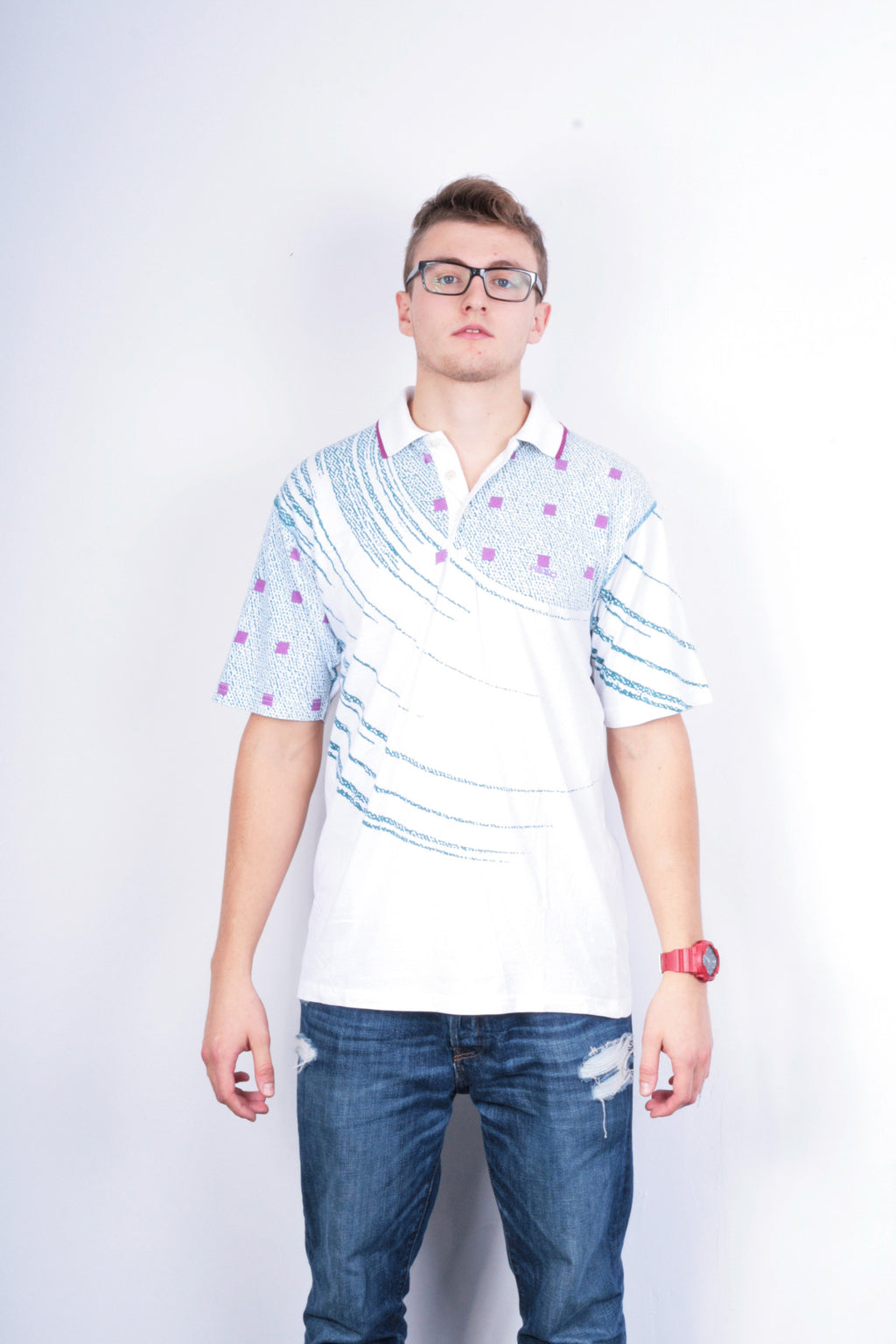 Head Mens L Polo Shirt White Sportswear Top Sport Training - RetrospectClothes