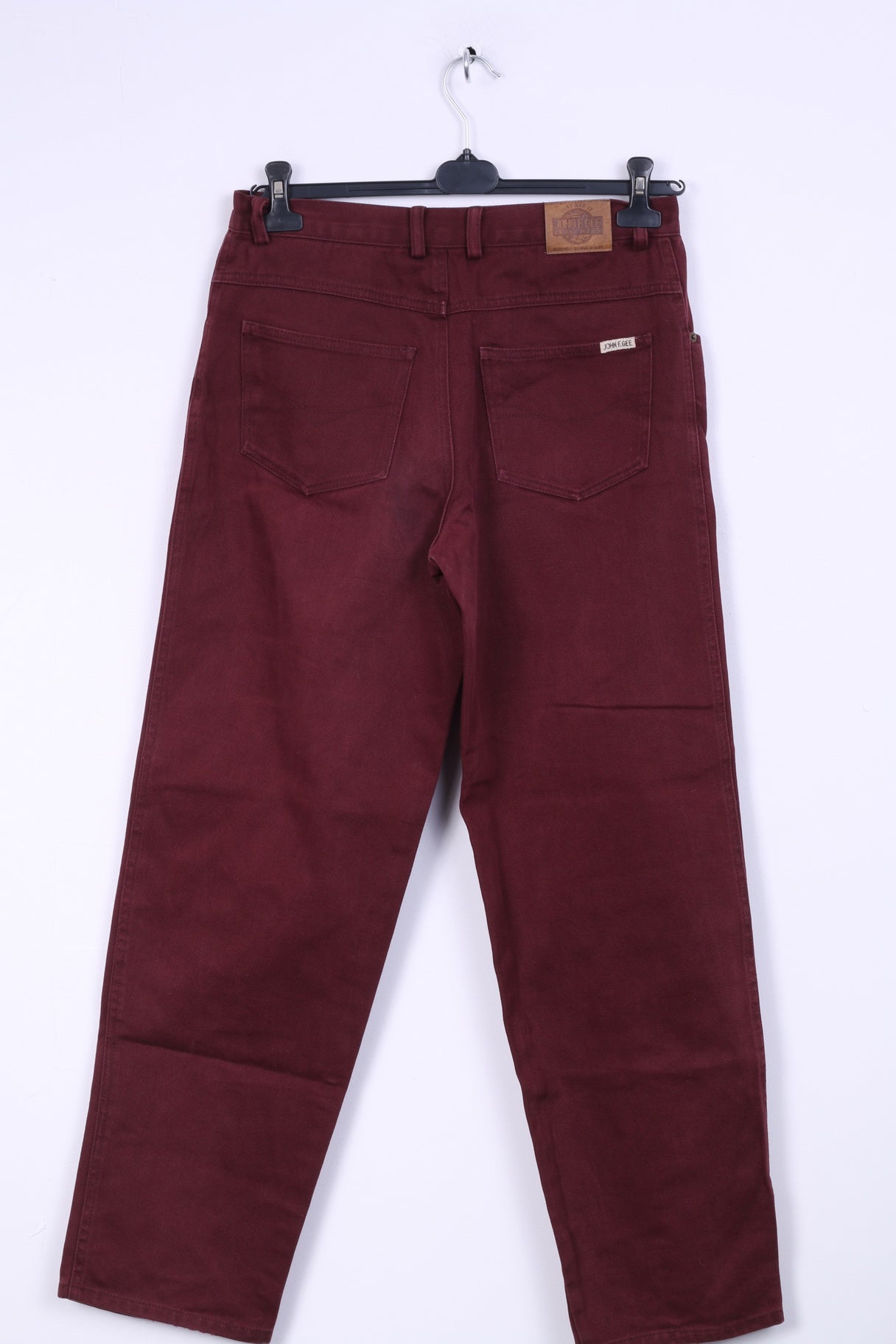 Pantaloni jeans John F.Gee 48 da uomo Pantaloni a gamba dritta in cotone bordeaux
