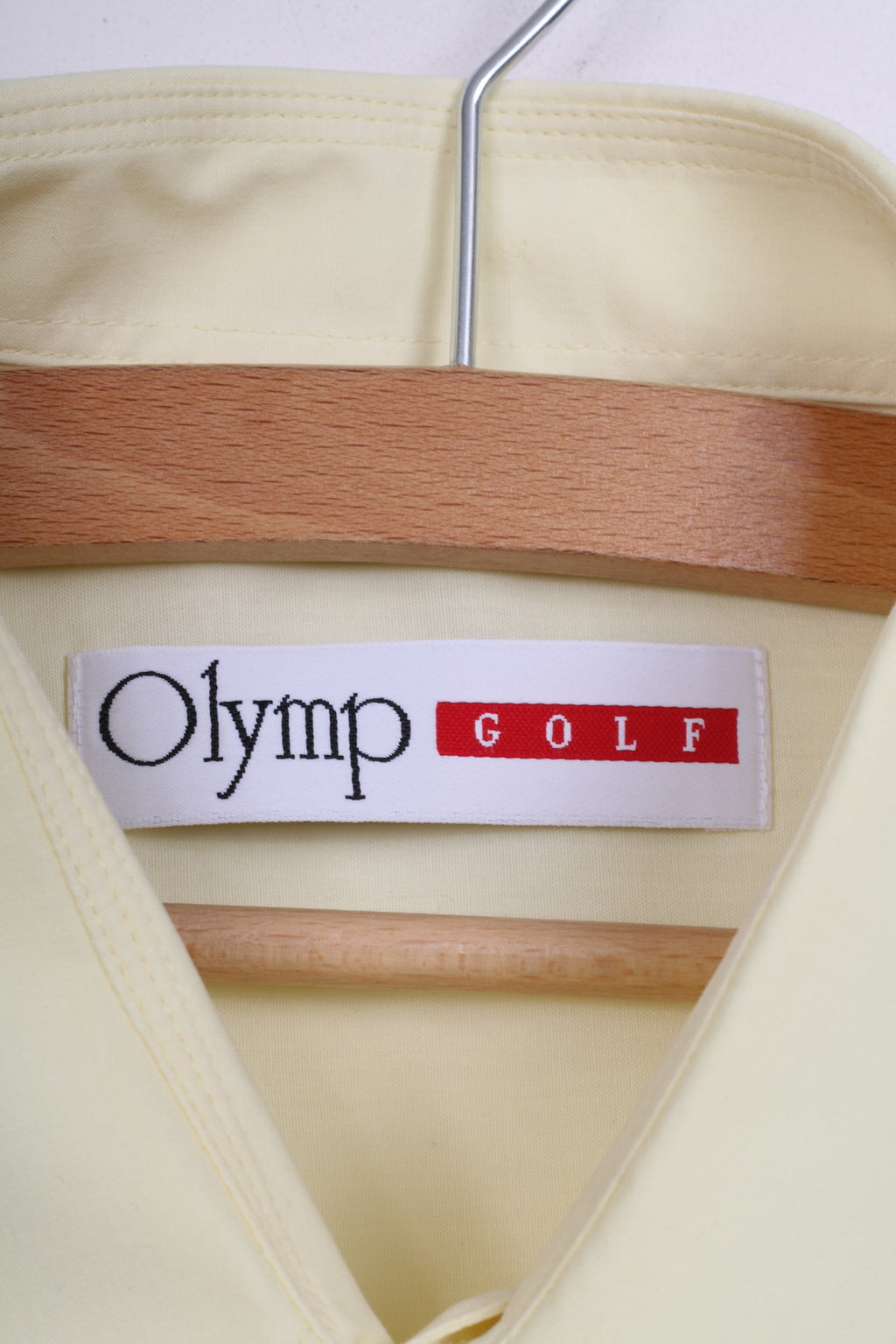Olymp Golf Mens 42 XL Casual Shirt Yellow Cotton Long Sleeve