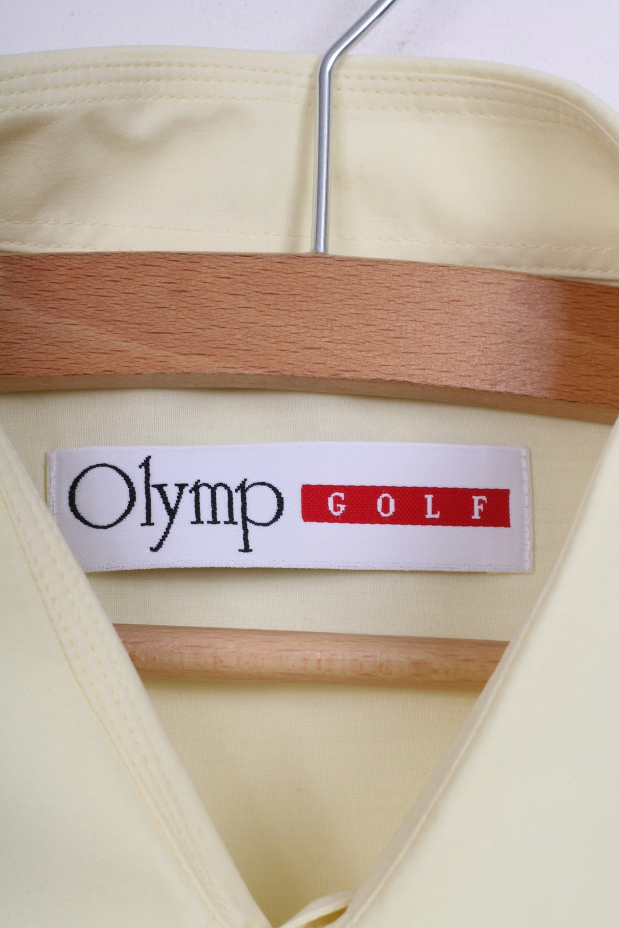 Olymp Golf Chemise décontractée pour homme 42 XL en coton jaune à manches longues 