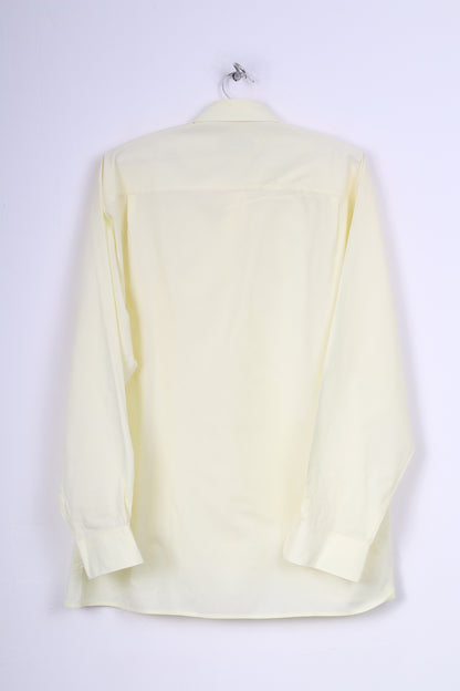 Olymp Golf Mens 42 XL Casual Shirt Yellow Cotton Long Sleeve