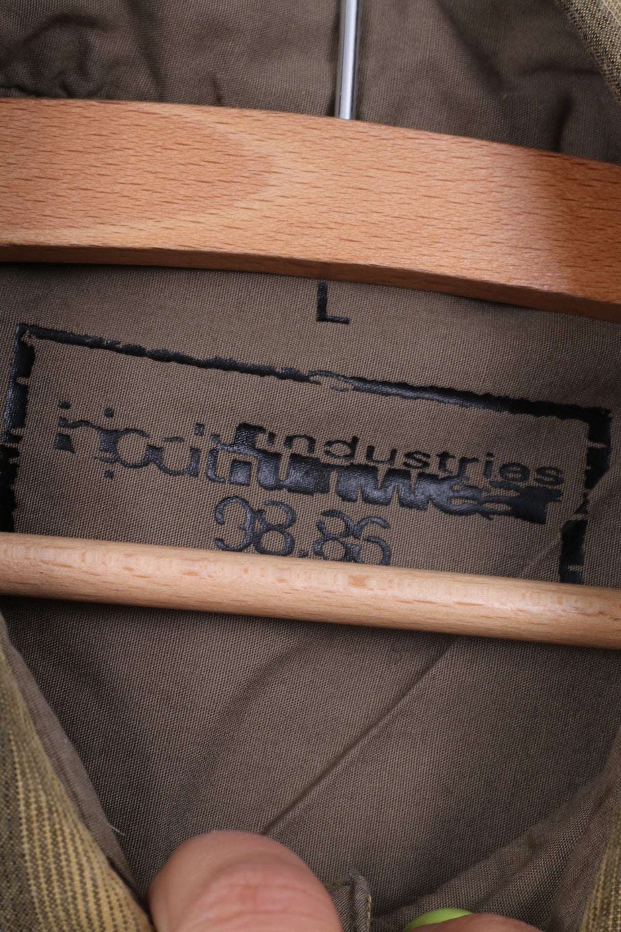 Industries Wear Fun Wear Chemise décontractée L pour homme en coton rayé vert à manches longues 